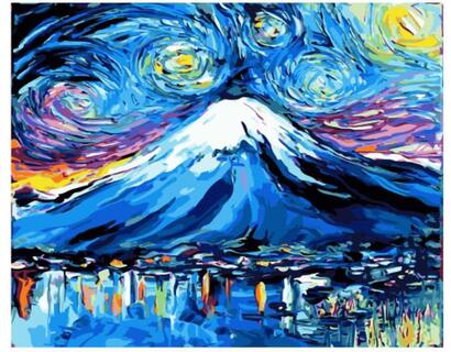 Картина для рисования по номерам "Цветная гора Фудзи" 40*50см PK 45081 УЦЕНКА
