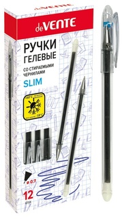 Ручка Пиши-стирай гель "deVente.Slim" синяя 0,7мм 5051844