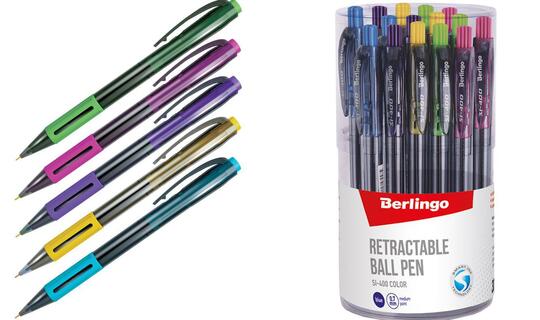 Ручка шариковая "Berlingo.SI-400 Color" синяя автомат 0,7мм CBm_70500 242244
