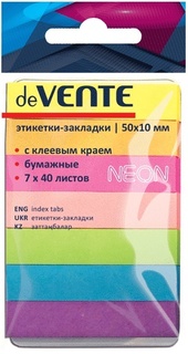 Набор стикеров "deVente" неон  (50*10мм 7*40листов) 2011304