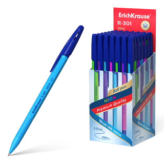 Ручка шариковая "Erich Krause.R-301 Neon Stick" синяя 0,7мм 53342