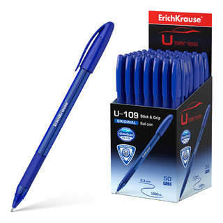 Ручка шариковая "Erich Krause.U-109 Ultra Glide Technology" синяя 1мм 47608 синий корпус грип