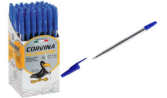Ручка шариковая "Corvina" синяя 1мм прозрачный корпус  40163/02  002108
