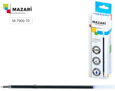 Стержни 107мм 0,7мм синий автомат Mazari М-7900-70