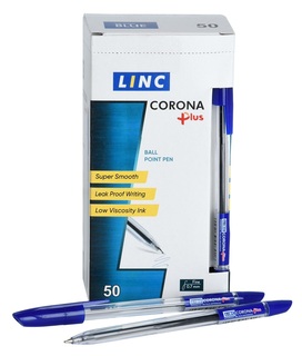 Ручка шариковая "Linc Corona Plus" синяя 0,7мм прозр.корпус 3002N/blue