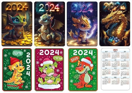 Календарь карманный "2024" ассорти код 015 Горчаков
