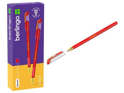 Ручка шариковая "Berlingo.xGold" красная 0,7мм игольч.ст CBp_07502