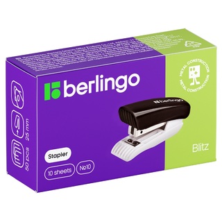 Степлер №10 10л "Berlingo.Blitz" мини черный пластик DSp_10110