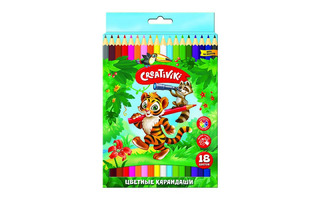 Карандаши 18 цв "Creativiki" дерево КЦ18КР