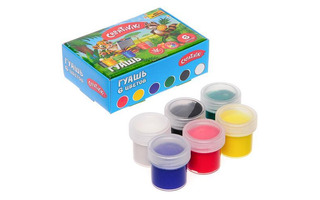 Гуашь 6 цв 20 мл "Creativiki" КГ0620КР
