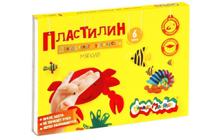 Пластилин 6 цв "Каляка-Маляка.Краб" 90гр мягкий ПКМ06-П