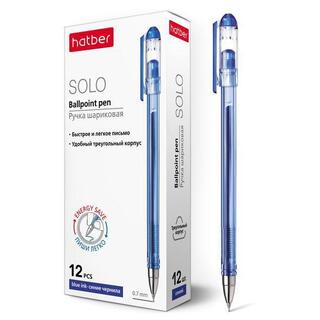 Ручка шариковая "Hatber.Solo" синяя 0,7мм трехг.корпус BP_058613