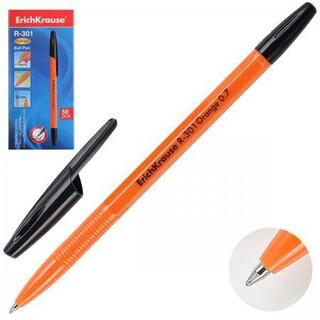 Ручка шариковая "Erich Krause.R-301 Orange Stick" черная 0,7мм оранжевая 22188/43195