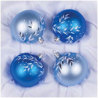 Елочные шары в наборе "Новогодний" 4 шт 7,5см С205 стекло