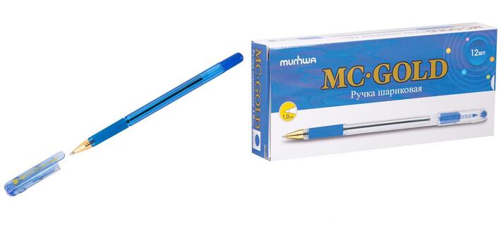 Ручка шариковая "MunHwa.MC Gold" синяя 1мм масл.основа BMC10-02