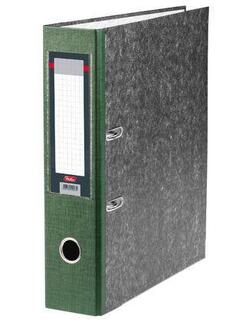Папка-регистратор 70мм "Hatber" мрамор темно-зеленая,карман 7ПР_00312