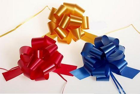 Бант -Шар средний на кольцах однотонный 3,2см*90см БА-Ш32г