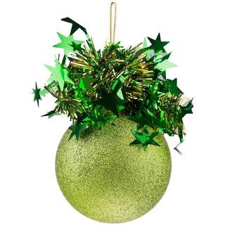 Елочный шар "Праздничный" зеленый D75 пластик Ш75067