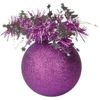 Елочный шар "Праздничный" фиолетовый D75 пластик Ш75066