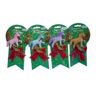 Сувенир "Лошадь с бантом" Е94348 10*18см флок