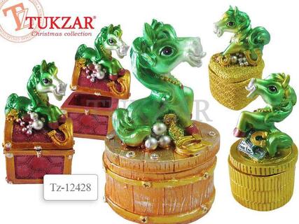 Шкатулка "Зеленая лошадка" TZ12428 5*4*9см