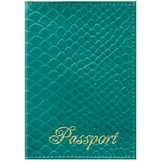 Обложка для паспорта нат.кожа "OfficeSpace.Питон" бирюза 254227