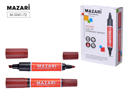Маркер Mazari Technic красный двухсторонний 2мм/6мм М-5041-72