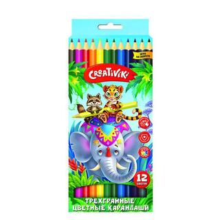 Карандаши 12 цв "Creativiki" дерево трехгранные КЦТ12КР