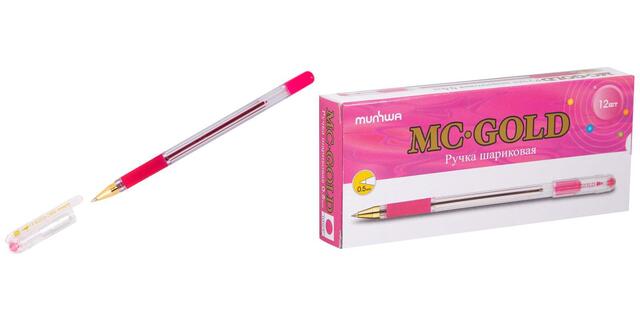 Ручка шариковая "MunHwa.MC Gold" розовая 0,5мм масл.основа ВМС-10