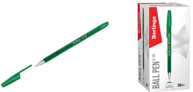 Ручка шариковая "Berlingo.H-30" зеленая 0,7мм KS2918