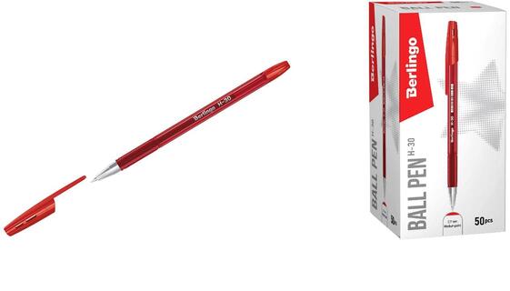 Ручка шариковая "Berlingo.H-30" красная 0,7мм KS2917