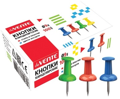 Кнопки-гвоздики 100шт "deVente" цветные 4132309
