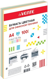 Бумага офисная А4 100л   5цв "deVENTE.Pastel" 80гр цветная пастель 2072219