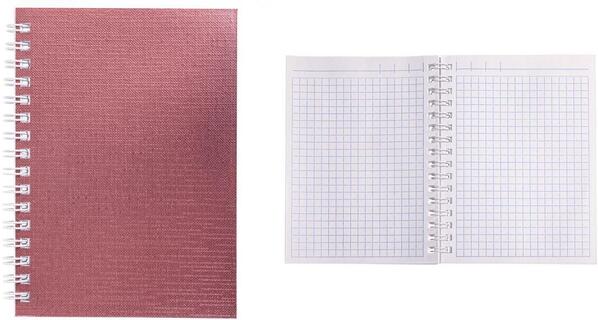 Записная книжка А6   80л "Metallic" розовая на гребне бумвинил Хатбер 80ЗК6бвВ1гр 066839