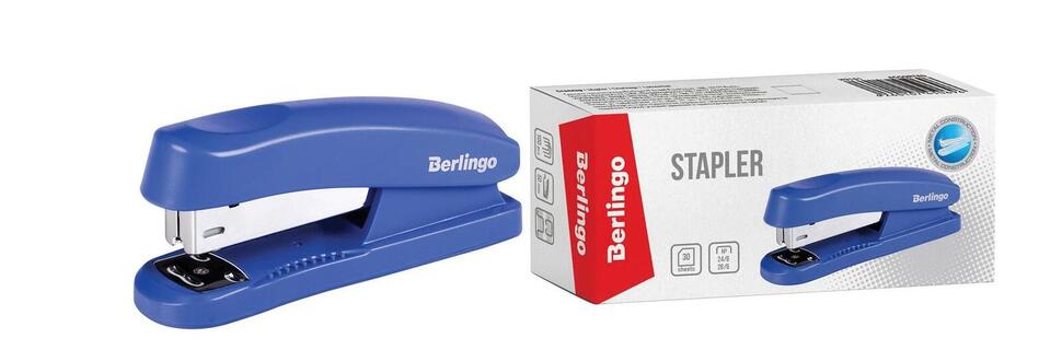 Степлер №24  30л "Berlingo.Universal" пластик синий H31001  305203
