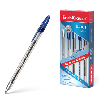 Ручка гель "Erich Krause.R-301 Classic Gel Stick" синяя 53346 0,5мм