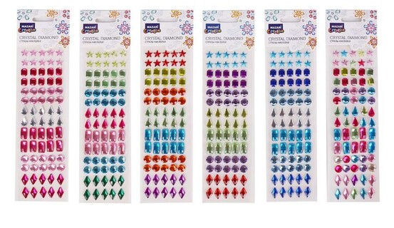 Наклейки акрил М-8670/M-8670N стразы круг разного размера Mazari