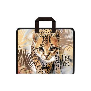 Папка для тетрадей А4 "ErichKrause.Wild Cat" пластик 3см молния с ручками 48704