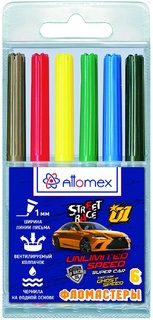 Фломастеры  6цв "deVente.Attomex.Street Race" вентелир. колпачки 5080207