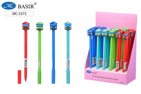 Ручка шариковая "Basir.Паровозик" синяя на масляной основе МС-5373