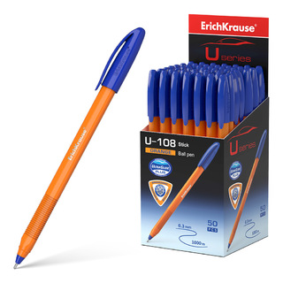 Ручка шариковая "Erich Krause.U-108 Ultra Glide Technology" синяя 1мм 47582 оранж.корпус