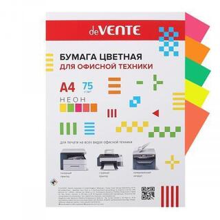 Бумага офисная А4 100л   5цв "deVENTE" 75гр цветная неон  2072212