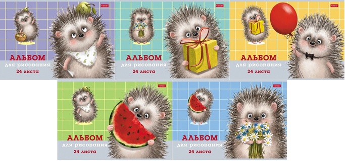 Альбом для рисования 24л "Хорошо быть ежиком" тиснение 24А4тВ  079721 Хатбер
