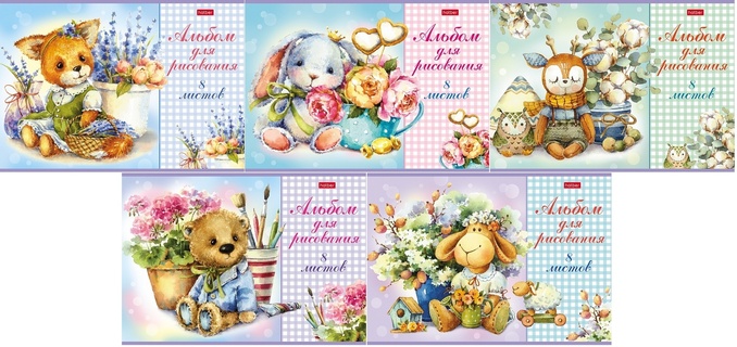 Альбом для рисования  8л "МимиЛапки" тиснение 8А4тВ 079693 Хатбер