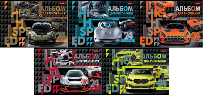 Альбом для рисования 24л "В мире авто" 24А4В  079719 Хатбер