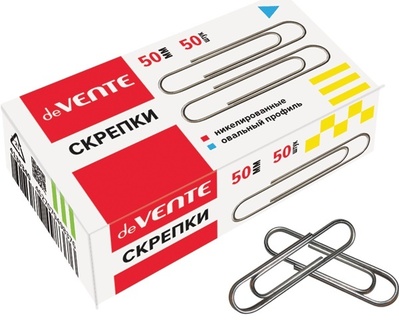 Скрепки 50мм  50шт "deVente" никелированные 4135340