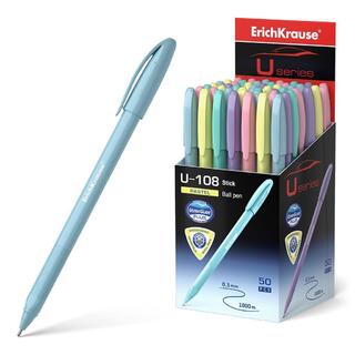 Ручка шариковая "Erich Krause.U-108 Ultra Glide Technology.Pastel Stick" синяя 1мм 58110