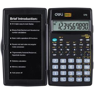Калькулятор Deli E1711 инженерный  8+2 разряд 120*72мм 1552687 для ЕГЭ