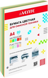 Бумага офисная А4 100л  10цв "deVENTE" 80гр цветная 10цв 5интенсив+5пастель 2072258, 2072201