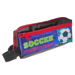 Пенал косметичка К-11 "Soccer" ткань на молнии с карманом 200*90*40